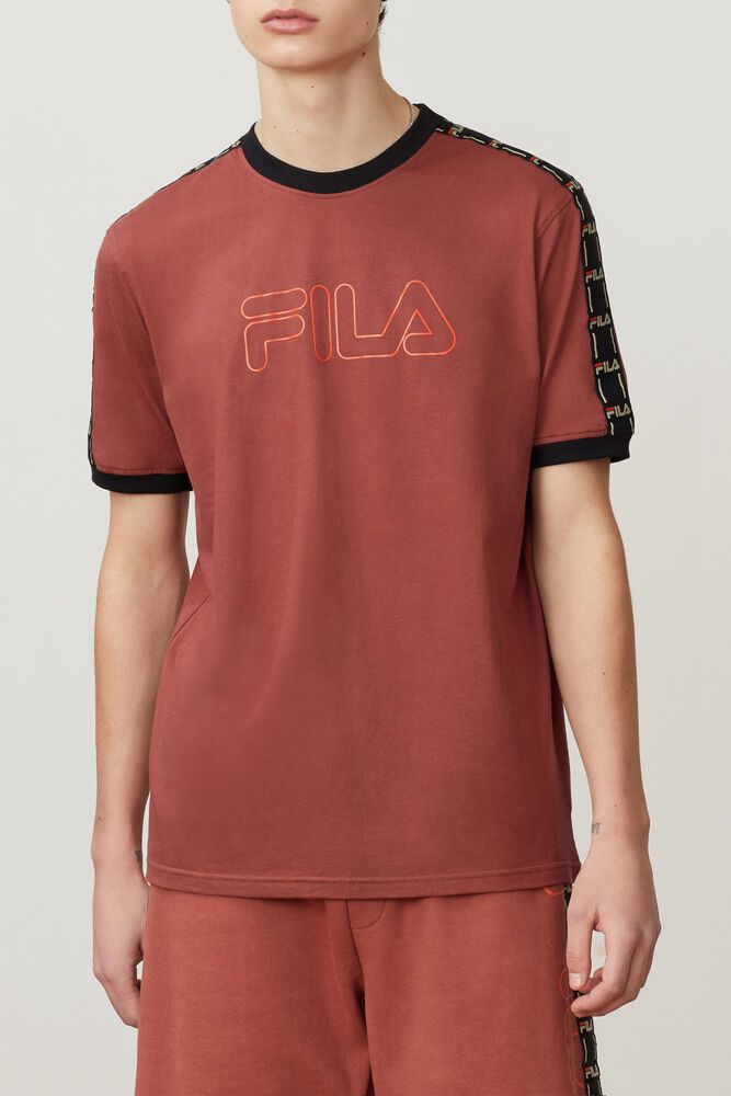 Fila T-Shirt Mens Red - Thebe - Philippines 4068527-AI